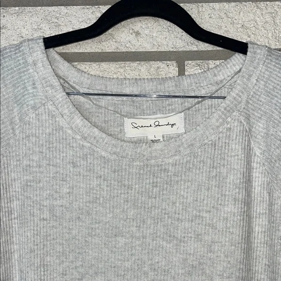 Gray Asymmetrical Buttoned Sweatshirt - Picture 2 of 8